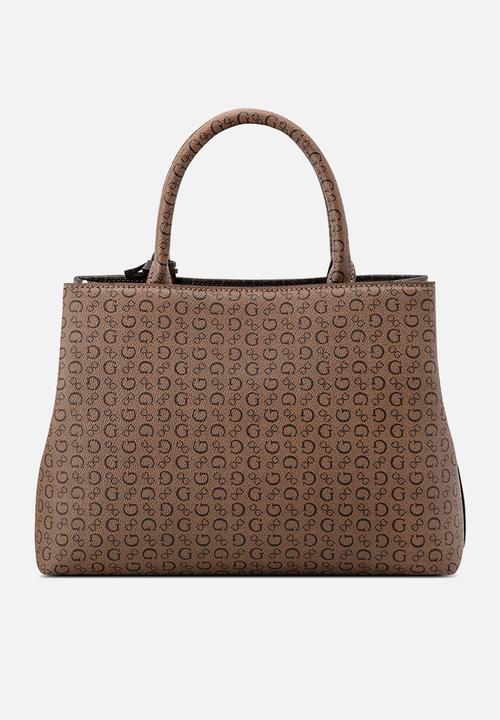 GUESS - Jillian Satchel Bag- Cocoa Multi