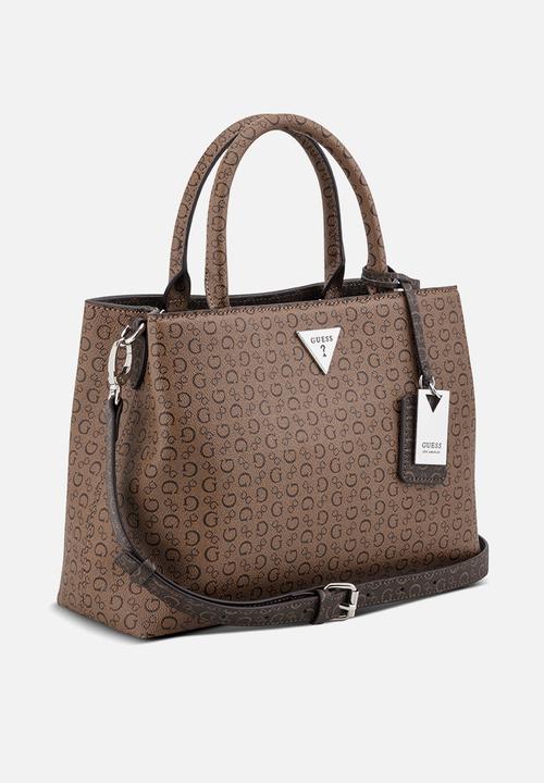 GUESS - Jillian Satchel Bag- Cocoa Multi