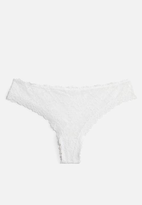H&M - 3-Pack lace brazilian briefs - white