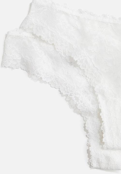 H&M - 3-Pack lace brazilian briefs - white