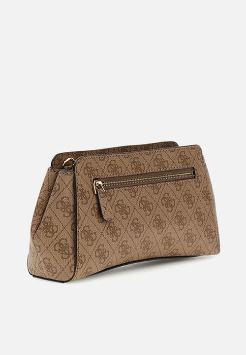 GUESS - Leona Logo Girlfriend Crossbody Bag-Latte Logo