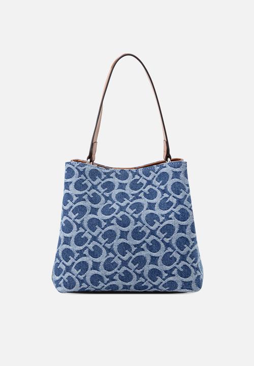 GUESS - Wells Crossbody Bucket Bag - Denim
