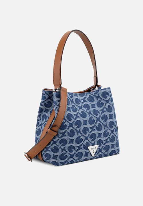 GUESS - Wells Crossbody Bucket Bag - Denim