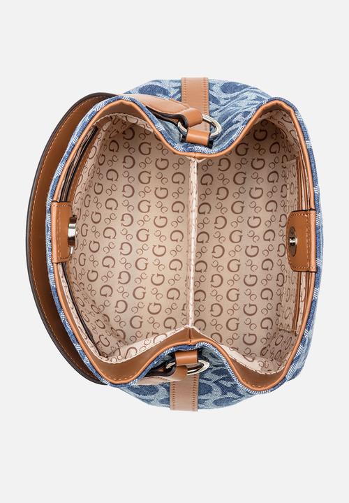GUESS - Wells Crossbody Bucket Bag - Denim