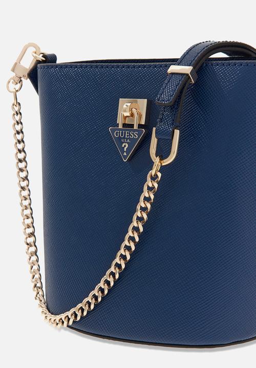 GUESS - Patsie Top Handle Bucket Bag - Navy