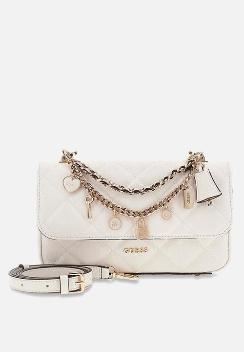 GUESS - Libby Flap Crossbody Bag - Off White
