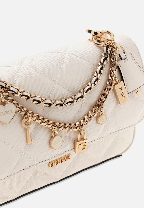 GUESS - Libby Flap Crossbody Bag - Off White