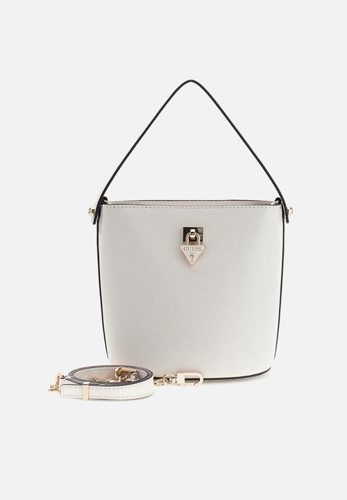 GUESS - Patsie Top Handle Bucket Bag-Off White