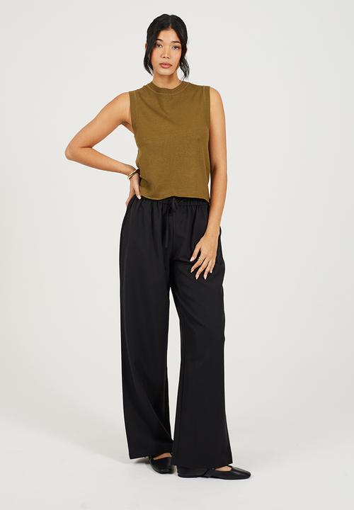 Brave Soul - Ladies Knit Crew Neck Tank - Khaki