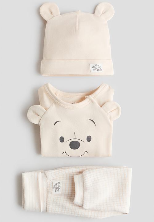 H&M - 3 piece printed jersey set - light beige/winnie the pooh