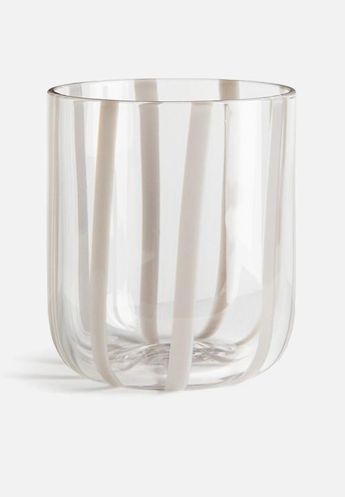Patterned tumbler - taupe/striped
