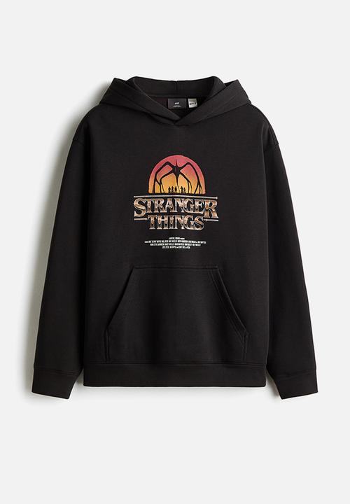 H&M - Loose fit hoodie - black/stranger things