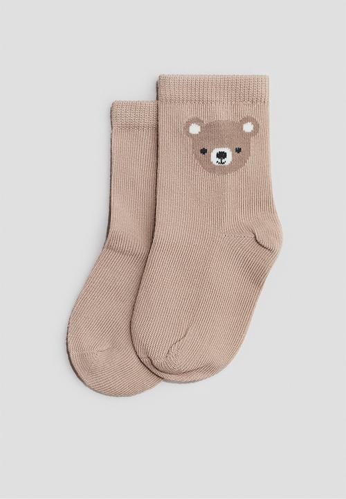 H&M - 4 pack socks - cream/teddy bears