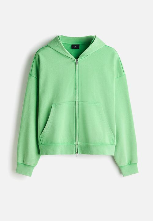 H&M - Oversized fit zip-through hoodie - light green