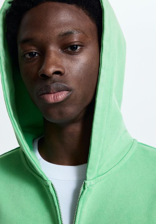 H&M - Oversized fit zip-through hoodie - light green