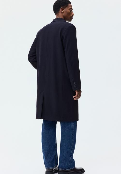 H&M - Single-breasted wool-blend coat - dark blue