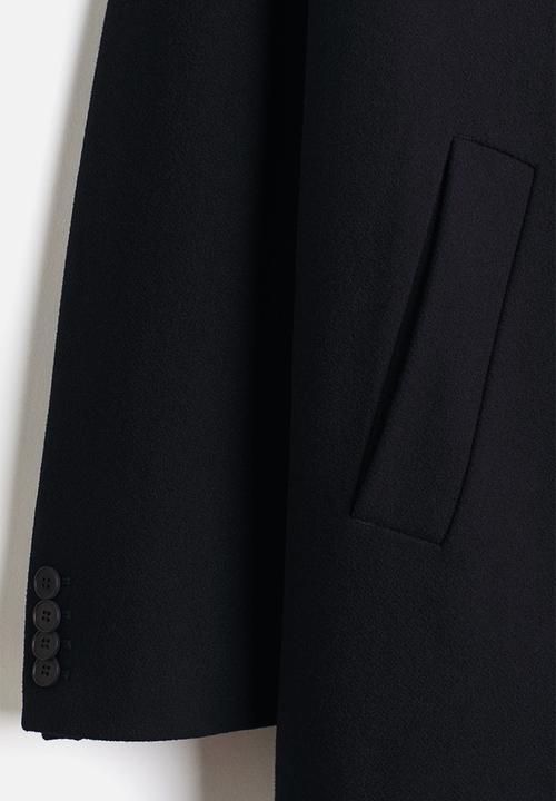 H&M - Single-breasted wool-blend coat - dark blue
