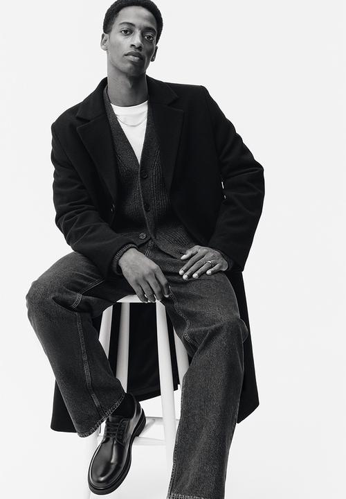 H&M - Single-breasted wool-blend coat - dark blue