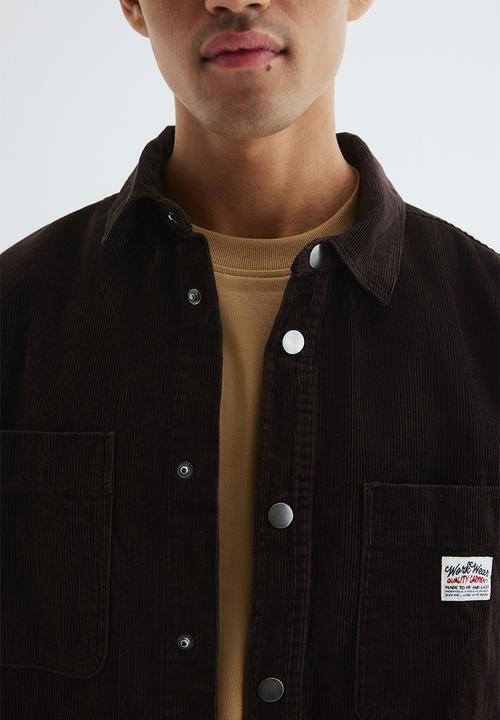 H&M - Oversized cotton corduroy shirt - dark brown