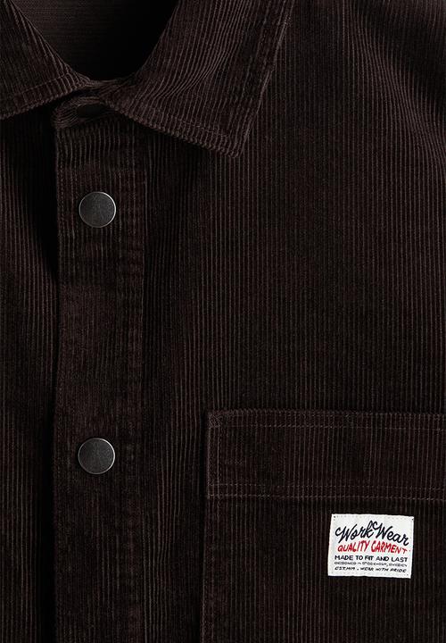 H&M - Oversized cotton corduroy shirt - dark brown