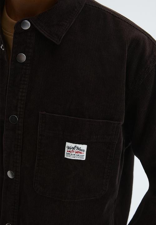 H&M - Oversized cotton corduroy shirt - dark brown