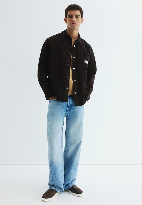 H&M - Oversized cotton corduroy shirt - dark brown