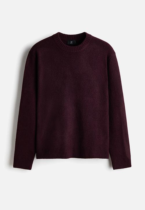 H&M - Regular fit brushed jumper - burgundy
