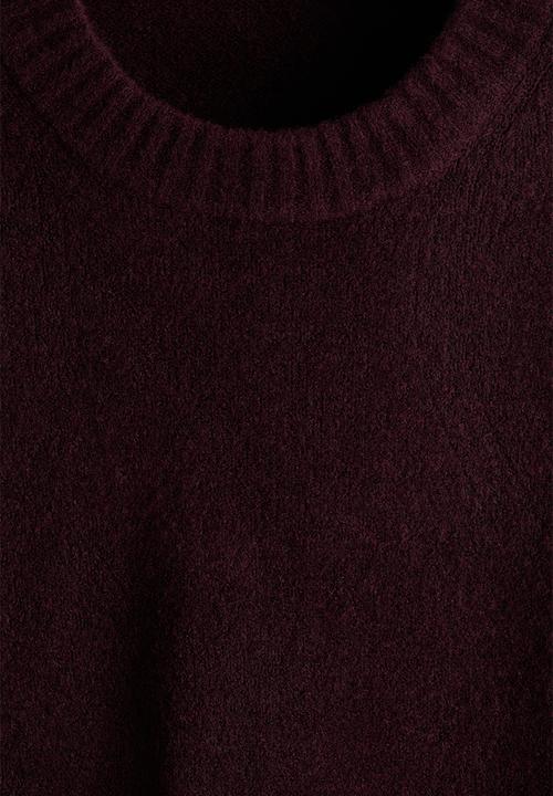 H&M - Regular fit brushed jumper - burgundy