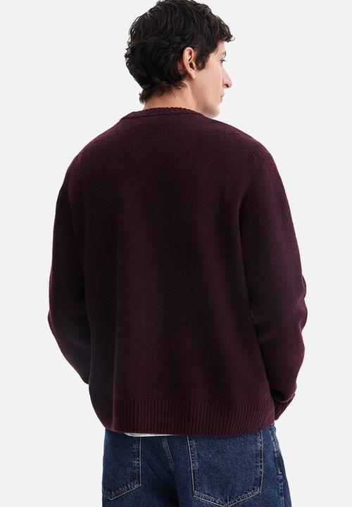 H&M - Regular fit brushed jumper - burgundy
