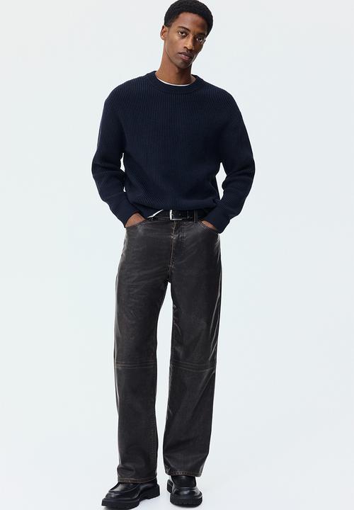H&M - Relaxed fit knitted jumper - navy blue