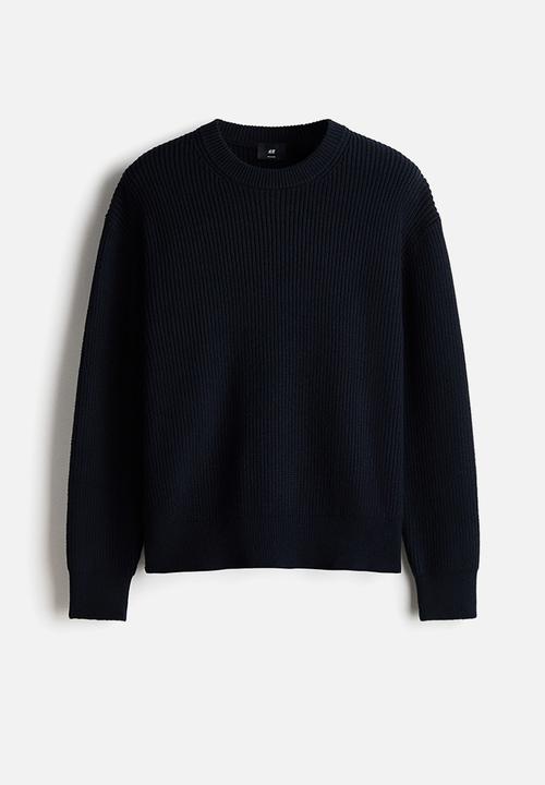 H&M - Relaxed fit knitted jumper - navy blue