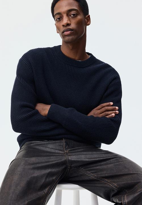 H&M - Relaxed fit knitted jumper - navy blue
