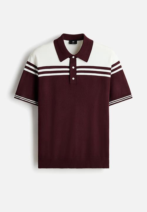 H&M - Regular fit polo shirt - burgundy