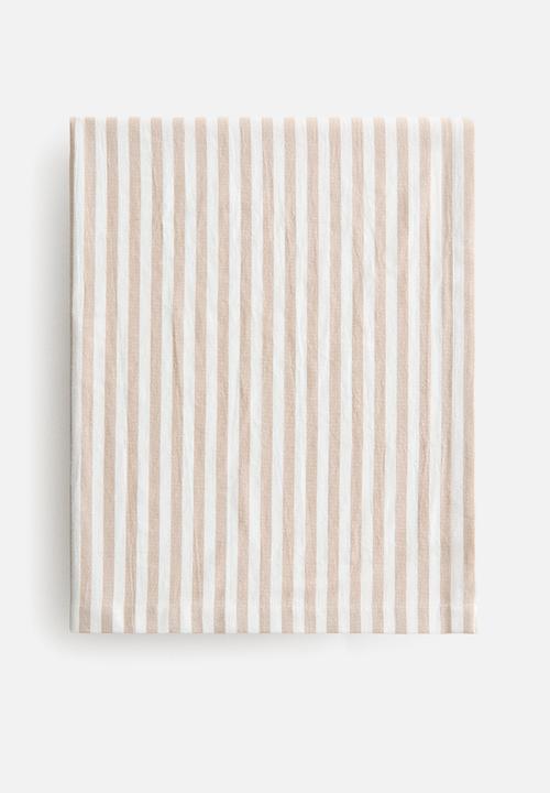 H&M - Linen-blend tablecloth - beige/striped