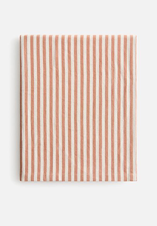 H&M - Linen-blend tablecloth - orange/striped