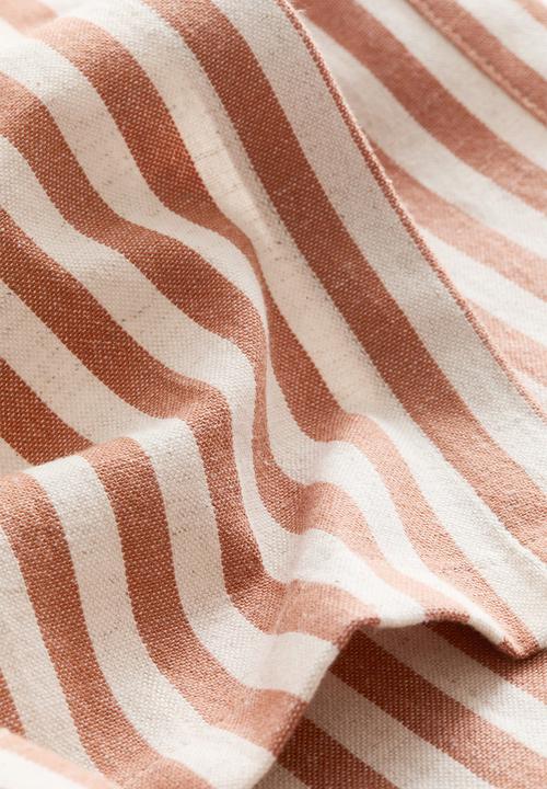H&M - Linen-blend tablecloth - orange/striped