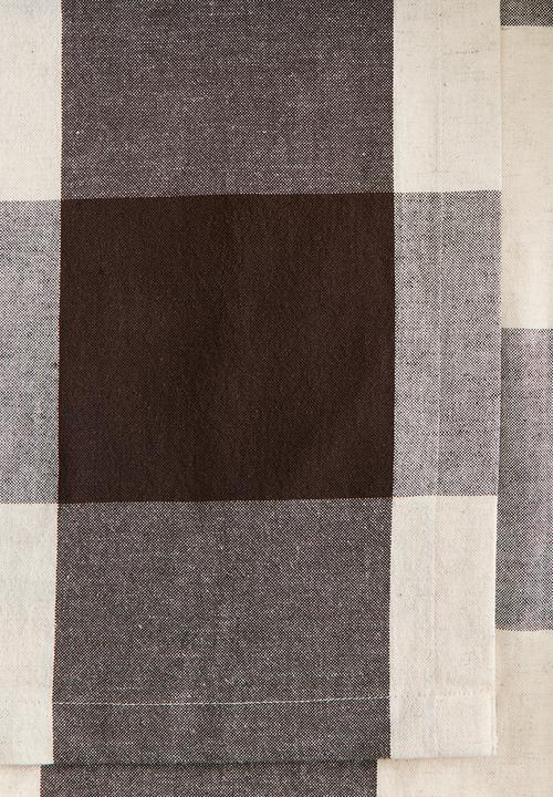 H&M - Linen-blend tablecloth - dark brown/gingham check