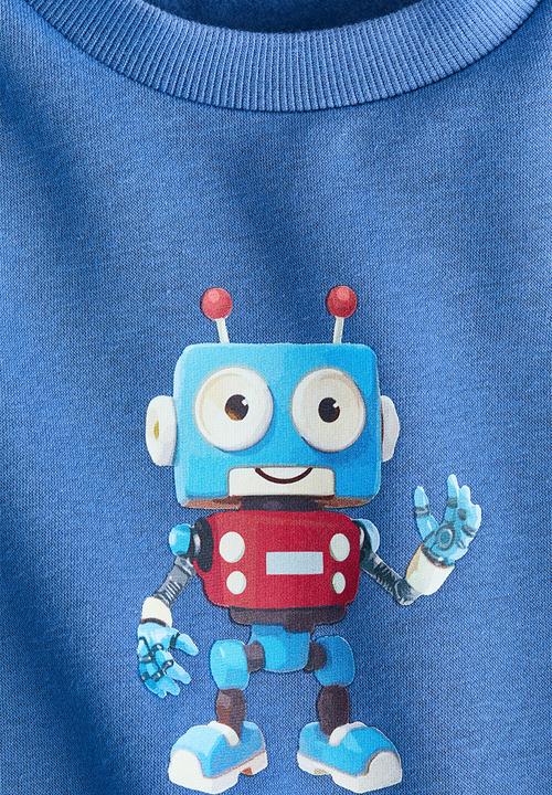 H&M - Printed sweatshirt - blue/robot