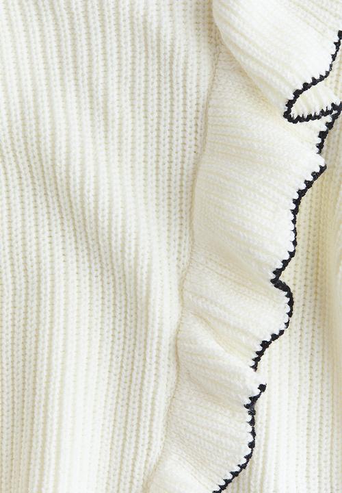 H&M - Frill-trimmed jumper - white