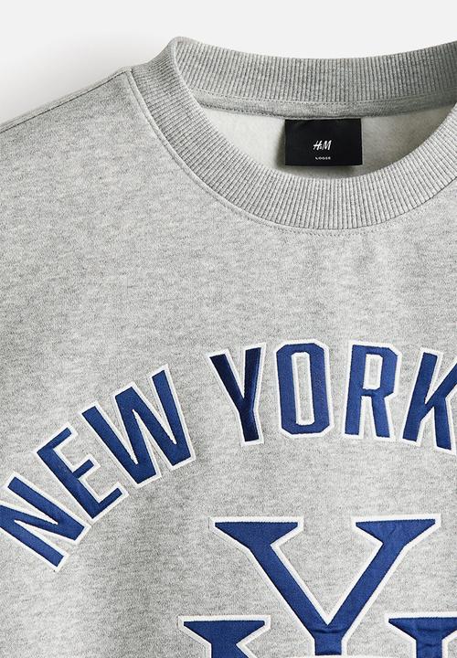 H&M - Loose fit printed sweatshirt - grey marl/new york city