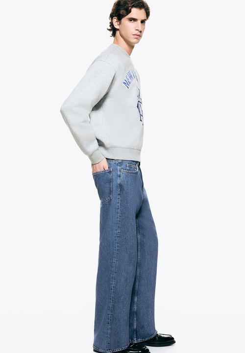 H&M - Loose fit printed sweatshirt - grey marl/new york city