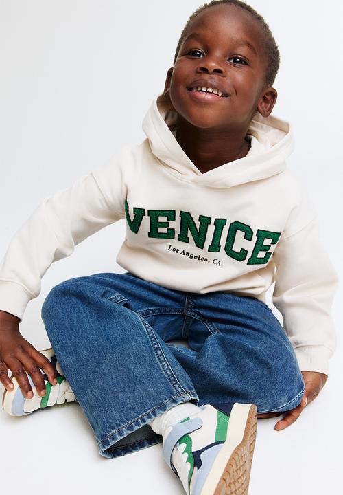 H&M - Embroidery-detail hoodie - cream/venice
