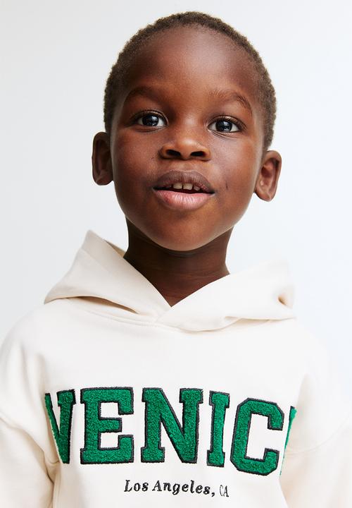 H&M - Embroidery-detail hoodie - cream/venice