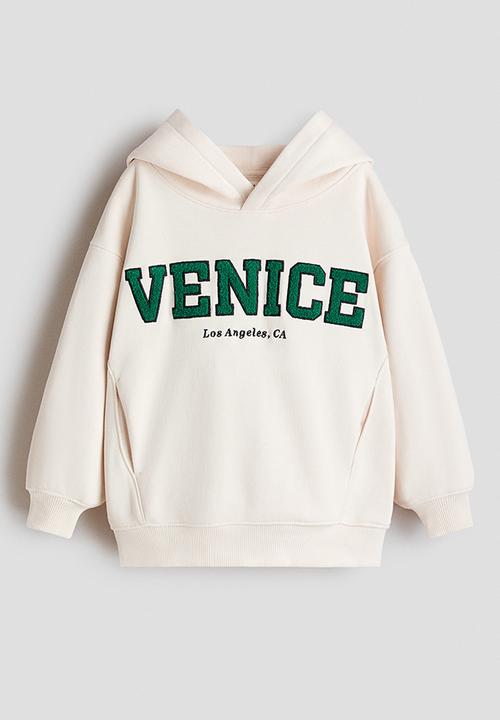 H&M - Embroidery-detail hoodie - cream/venice