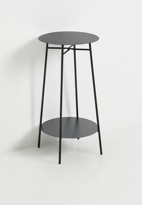 H&S - Tall iron side table - black