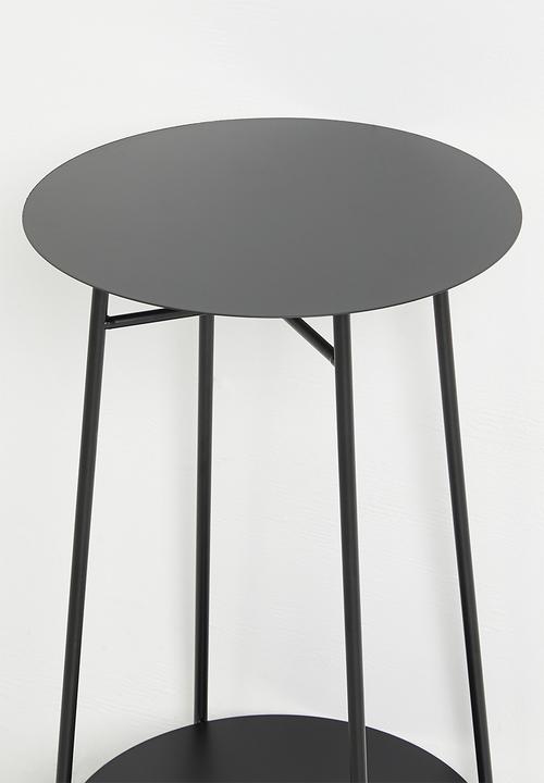 H&S - Tall iron side table - black