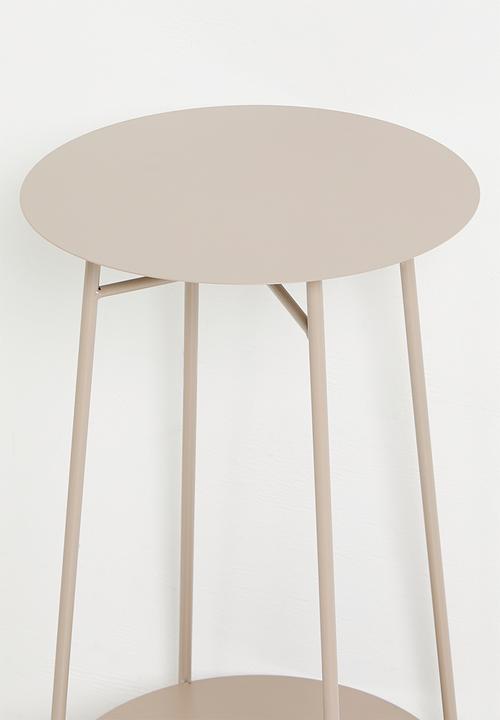H&S - Tall iron side table - taupe