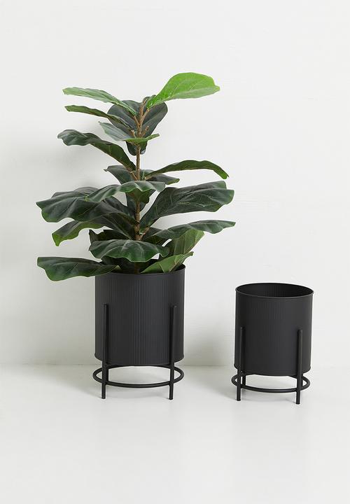 H&S - Sup metal planter set of 2 - Black