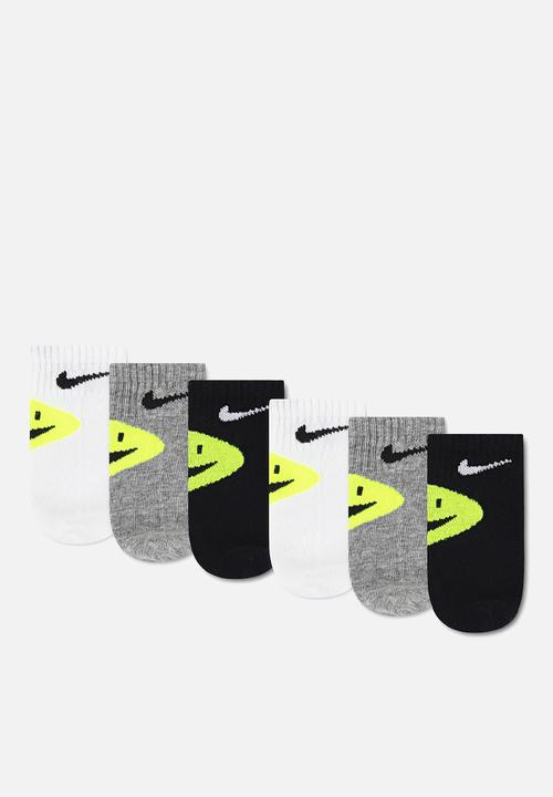 Nike - Nhn Infant 6Pk Nike Smiley Ank - White