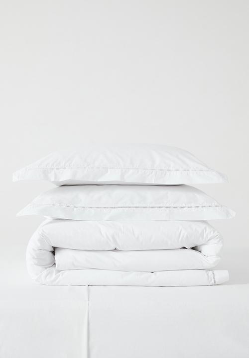 144 TC  Ladder-Stitch Duvet Cover -White